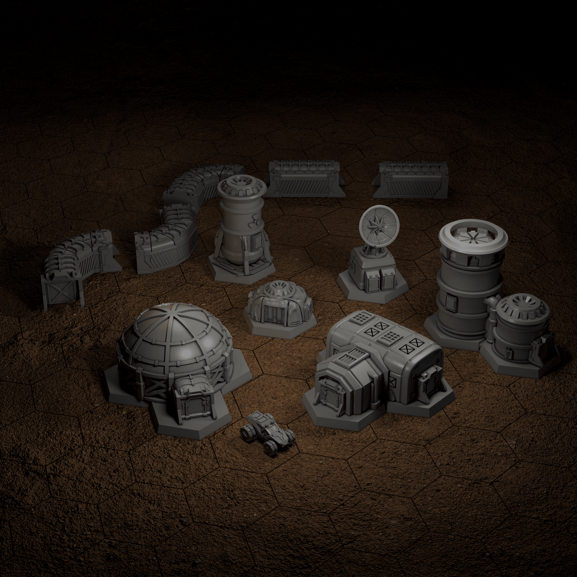 Moon Base for American Mecha 3d model