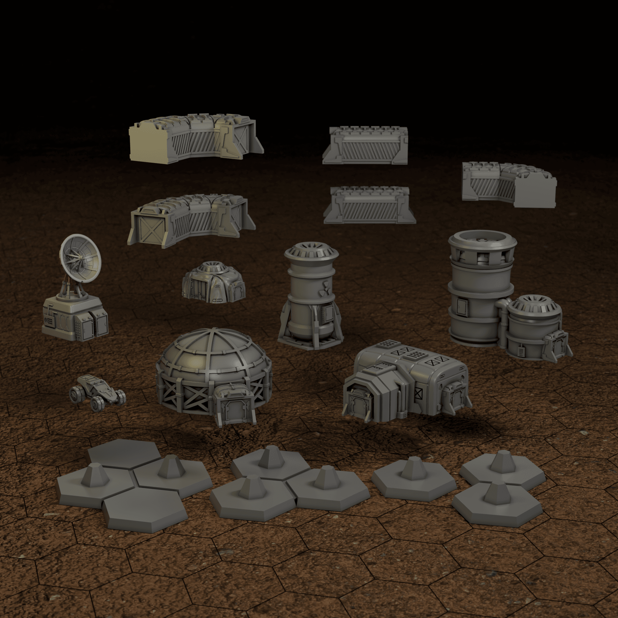 Moon Base for American Mecha 3d model