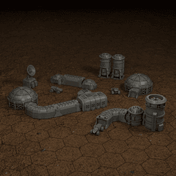 Moon Base for American Mecha 3d model