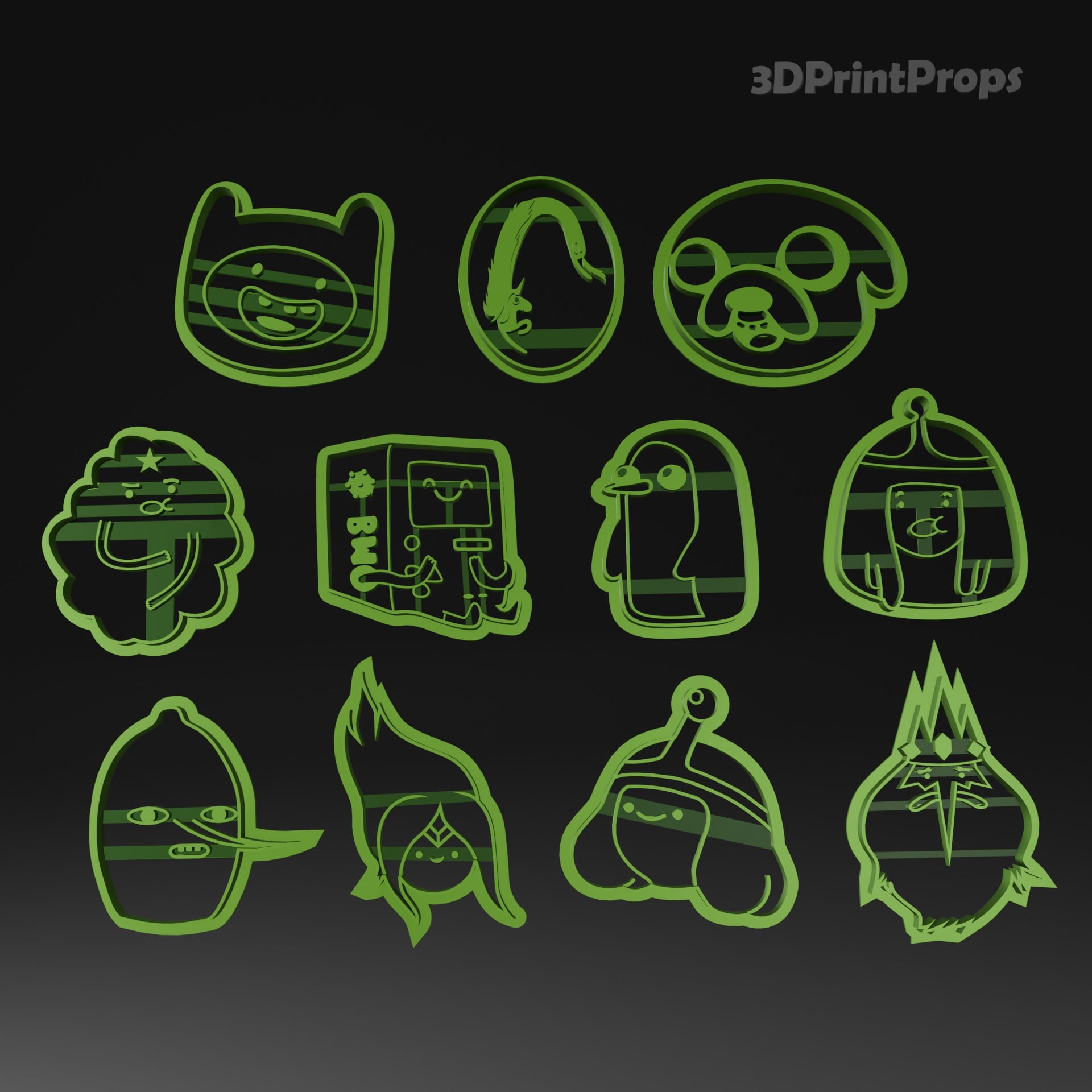 AT cookie cutters set 3d model