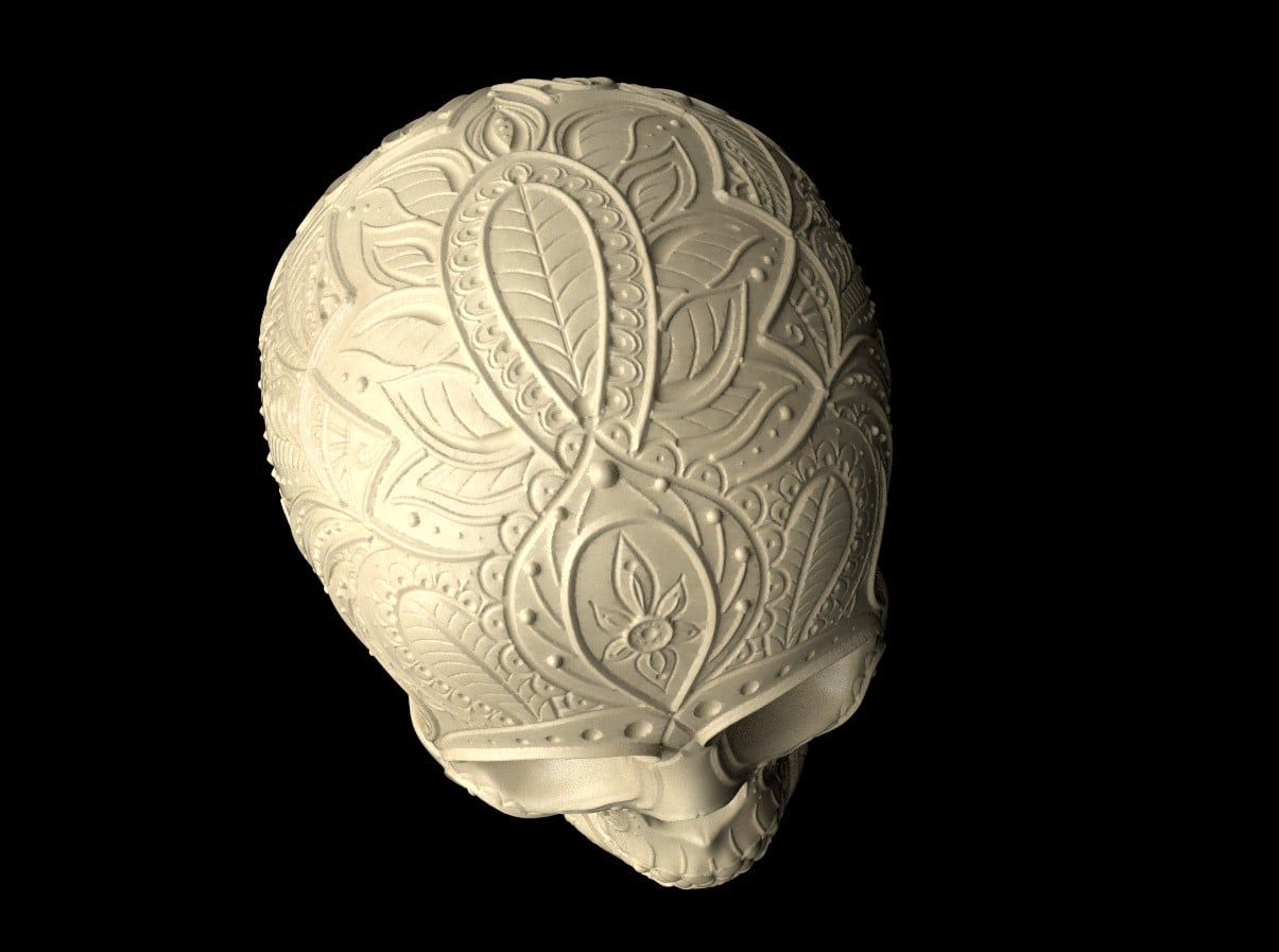 Paisley Skull 3d model