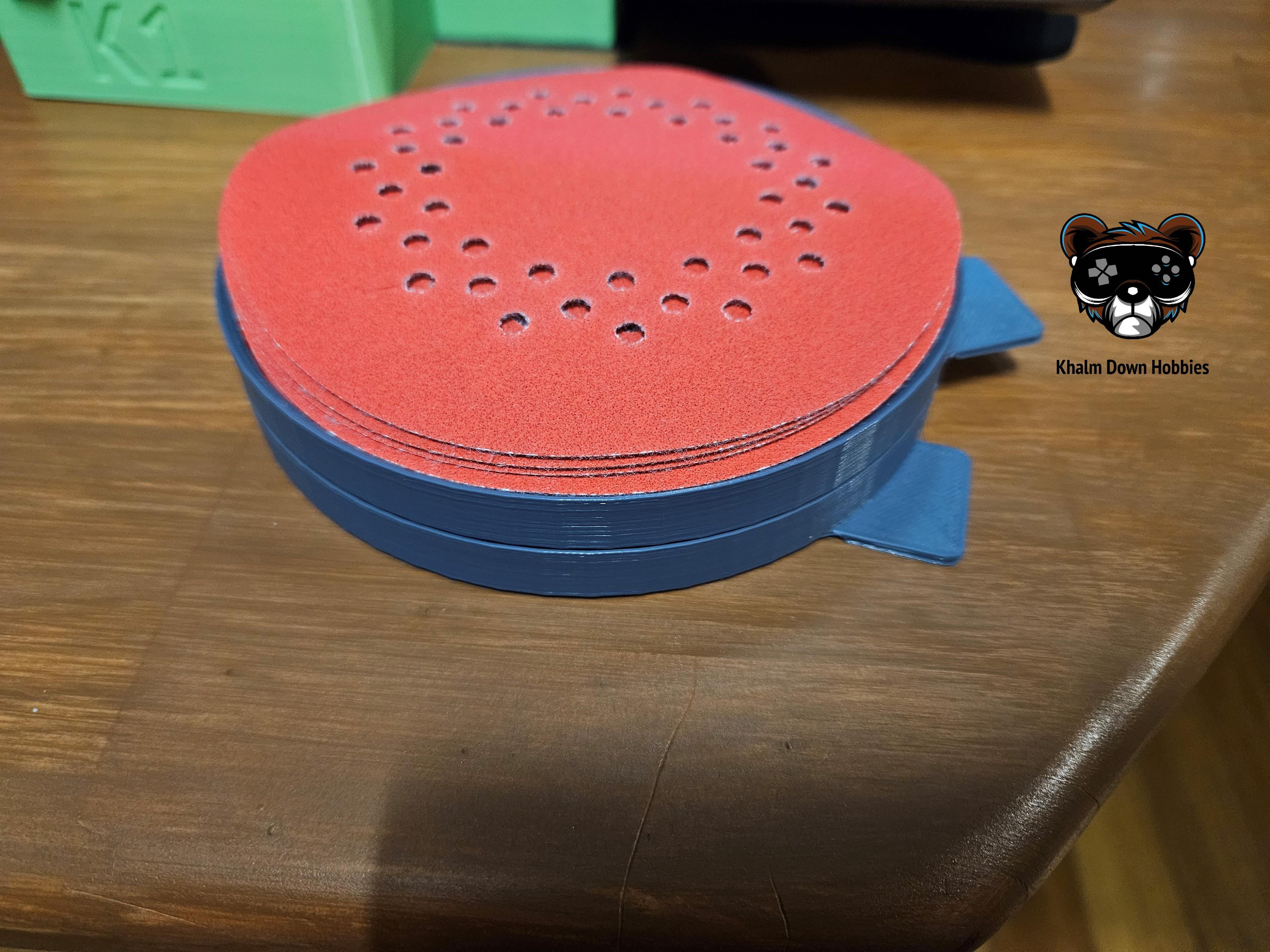 Generic 125mm (5”) stackable circular sanding pad (disc) holder 3d model