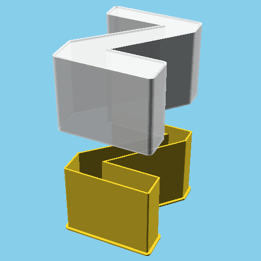 LATIN SMALL LETTER Z, nestable box (v1) 3d model