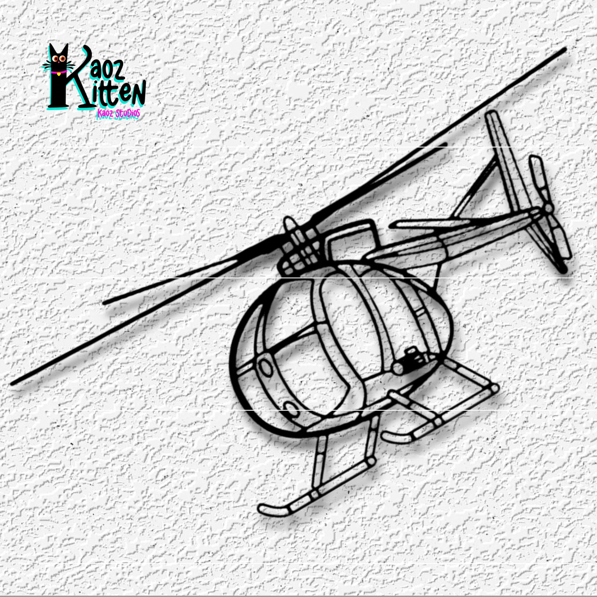 MD 500 Utility Helicopter wall art aircraft decor 3d model