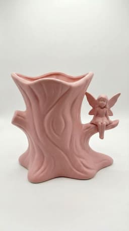 Whimsical Fairy Tree Stump Pencil Holder - 3D Printed Desk Organizer & Woodland Decor 3d model