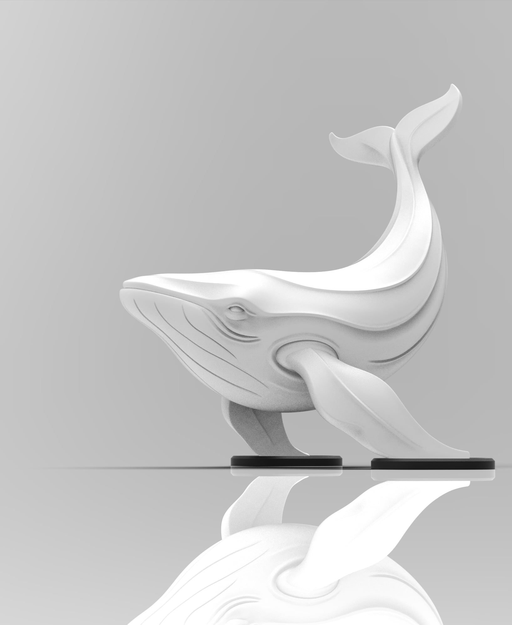 Humpback Whale Floating Minimalist Sculpture 3d model