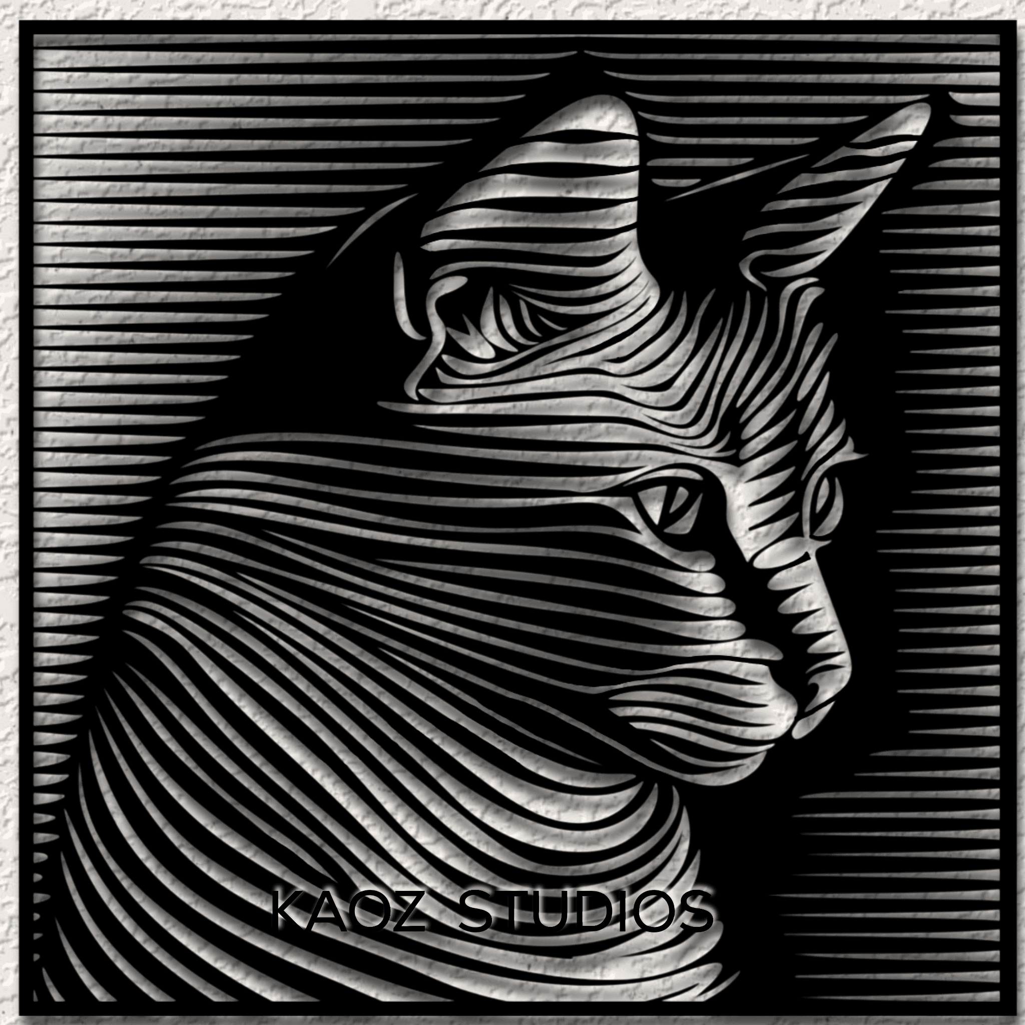 cat wall art 3d optical illusion wall decor kitty decoration 3d model