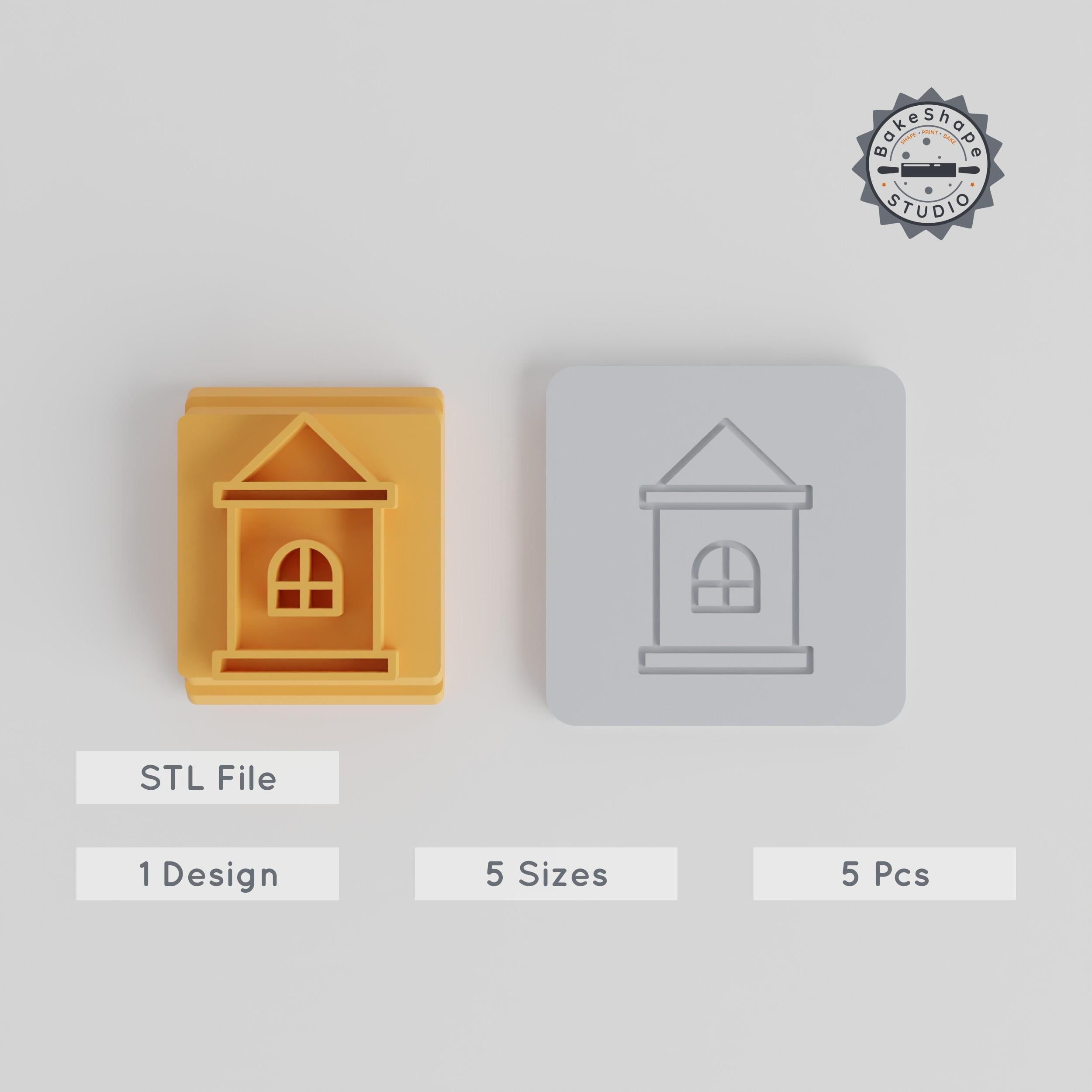 House Stamp Tile Set, 5 Motif Sizes 20-40mm, for Clay, Cookies & Fondant PRODUCT_2320 3d model