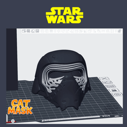 Kylo Ren Inspired Cat Mask Helmet – 3D Printable Pet Cosplay STL 3d model
