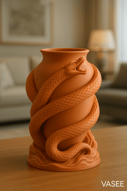 Snake-shaped vase art organizer for primal flair 3d model