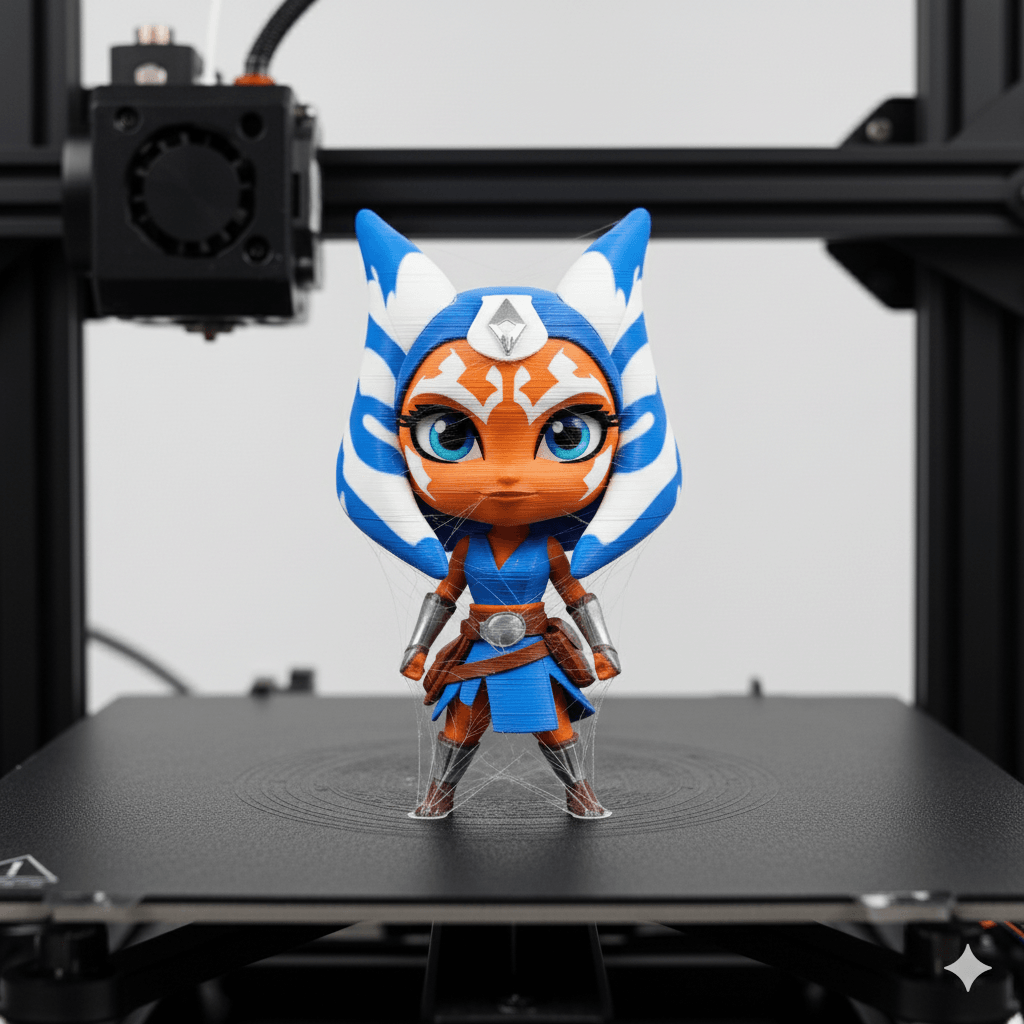 Chibi Ahsoka Tano STL – Star Wars Fan Art 3D Print – Jedi Girl Figure for Resin & FDM Printers 3d model