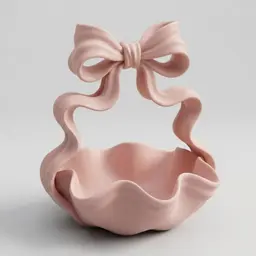 Coquette Bow Makeup Basket & Vanity Organizer 3d model