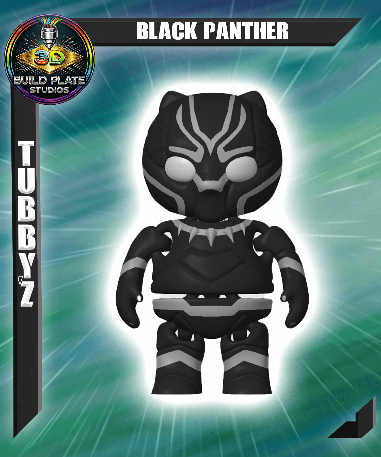MARVEL Black Panther Multicolor Flexi Print-In-Place 3d model