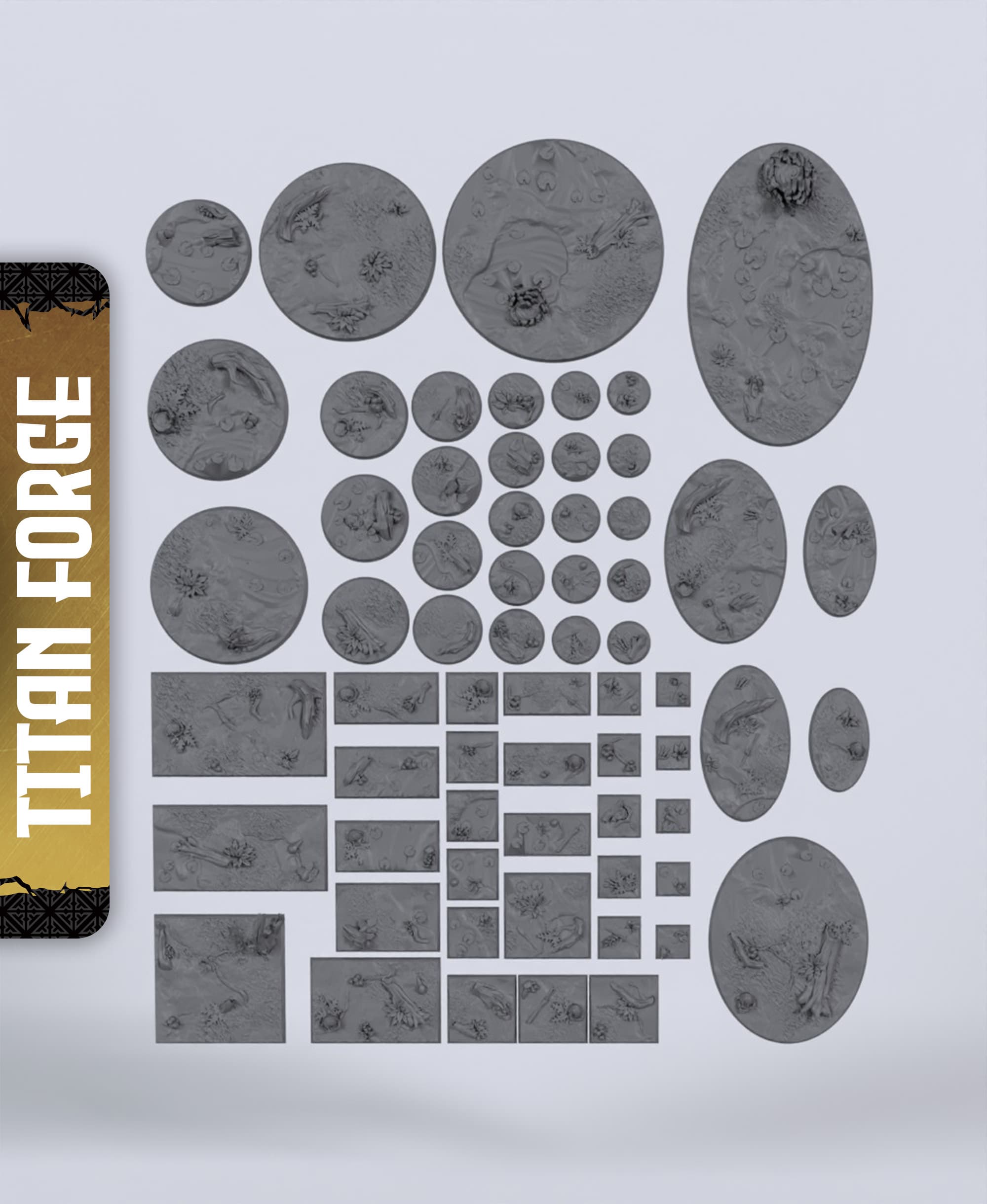 Dark Wood Bases - With Free Dragon - 5e DnD Inspired for RPG and Wargamers 3d model