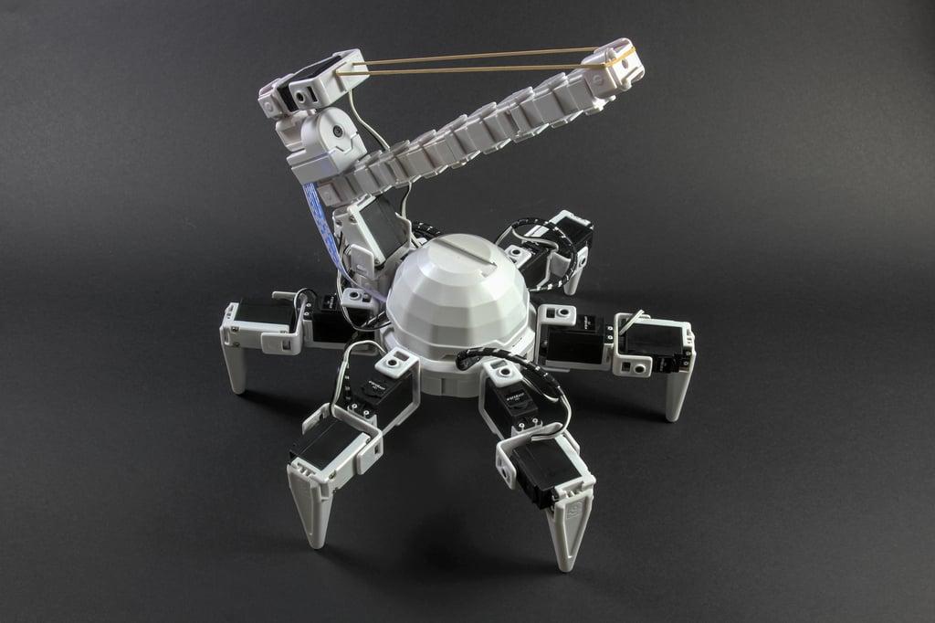 Hexapod with Elastic Band Shooting Turret  3d model