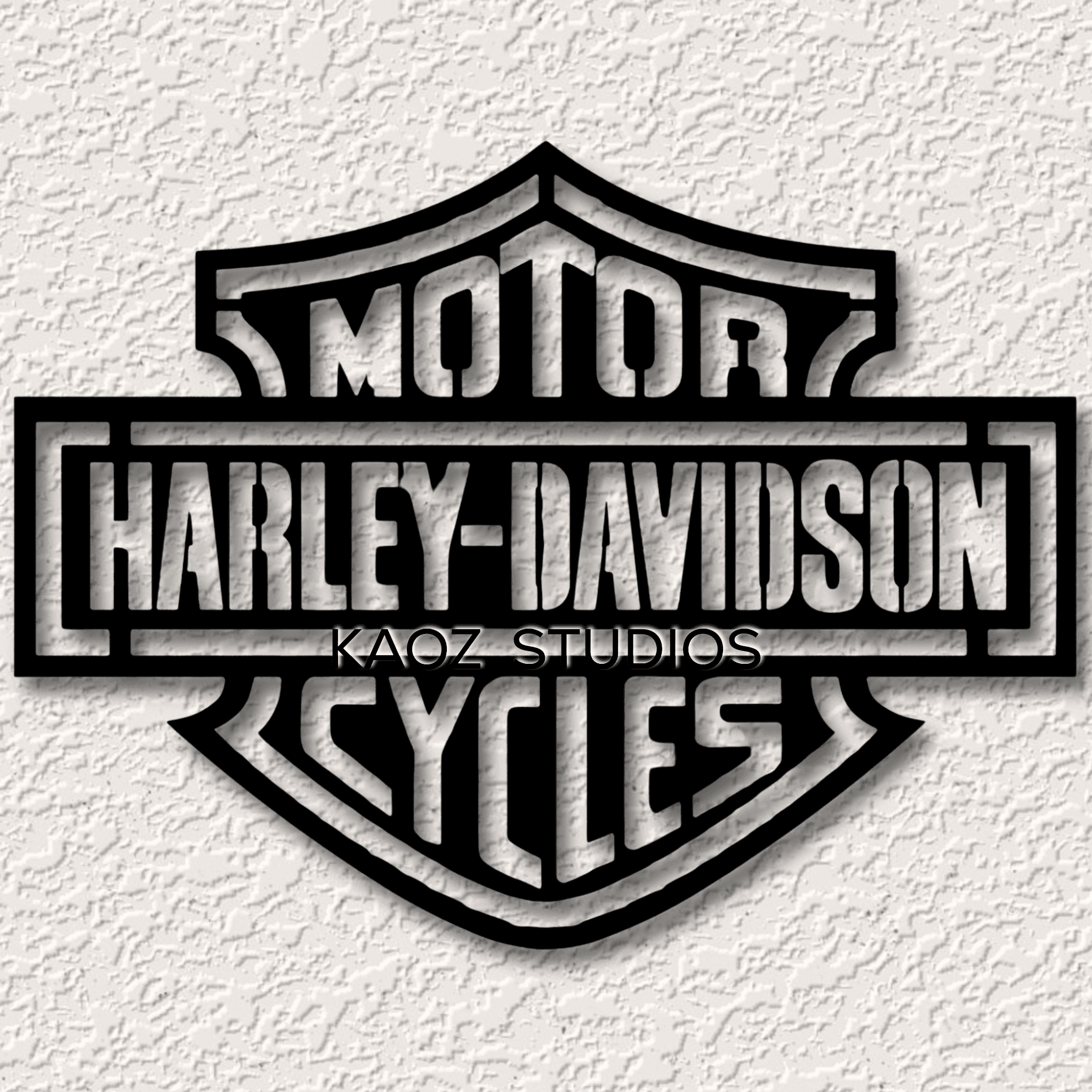harley davidson logo sign motorcycle wall art harley davidson fan art garage decoration 3d model