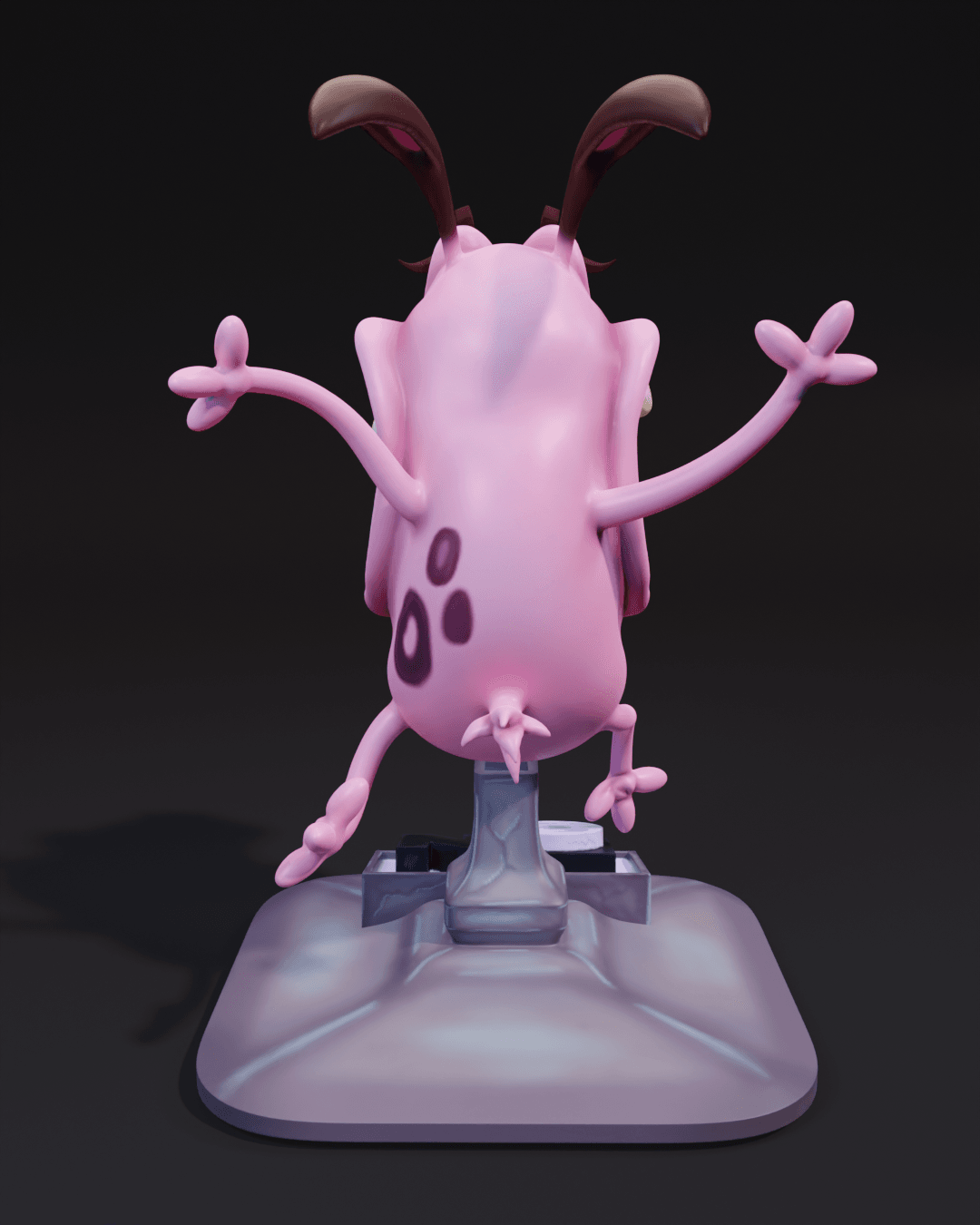 personaje cartoon perro cobarde 3d model