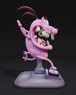 personaje cartoon perro cobarde 3d model