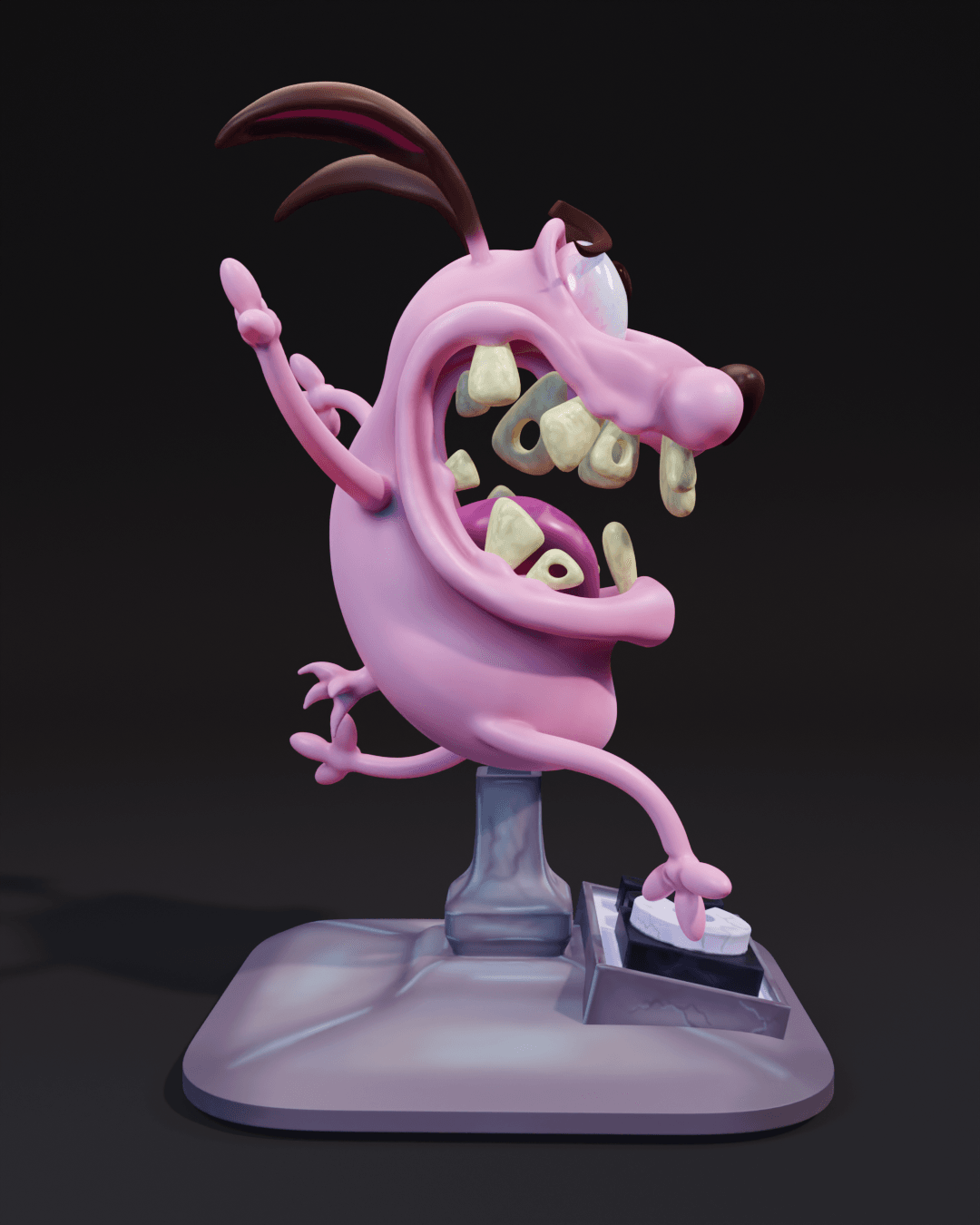 personaje cartoon perro cobarde 3d model