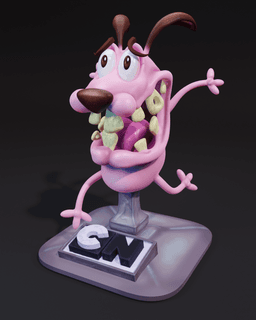 personaje cartoon perro cobarde 3d model