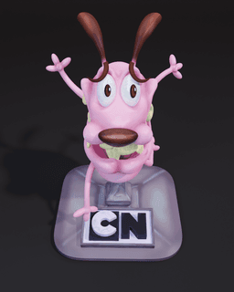 personaje cartoon perro cobarde 3d model