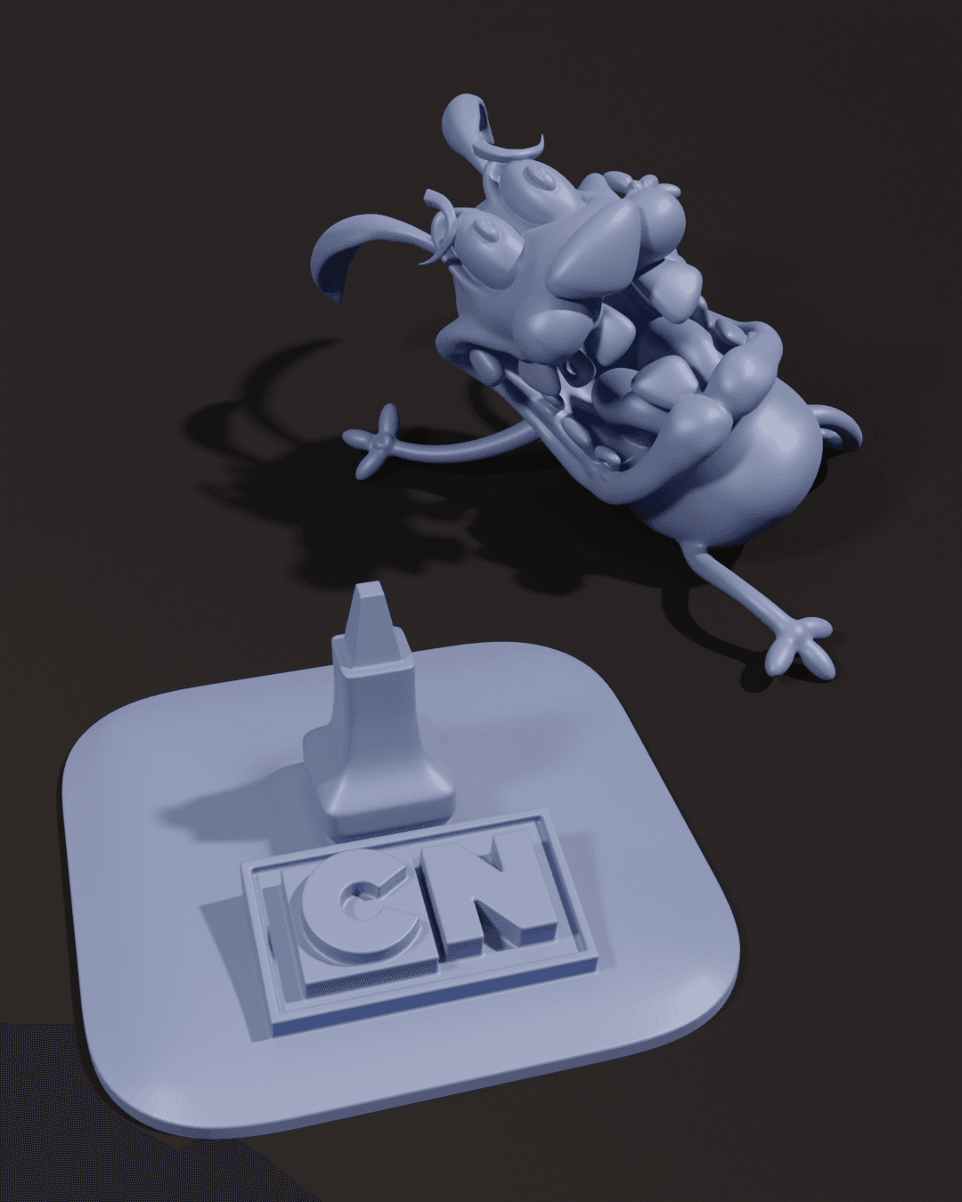 personaje cartoon perro cobarde 3d model