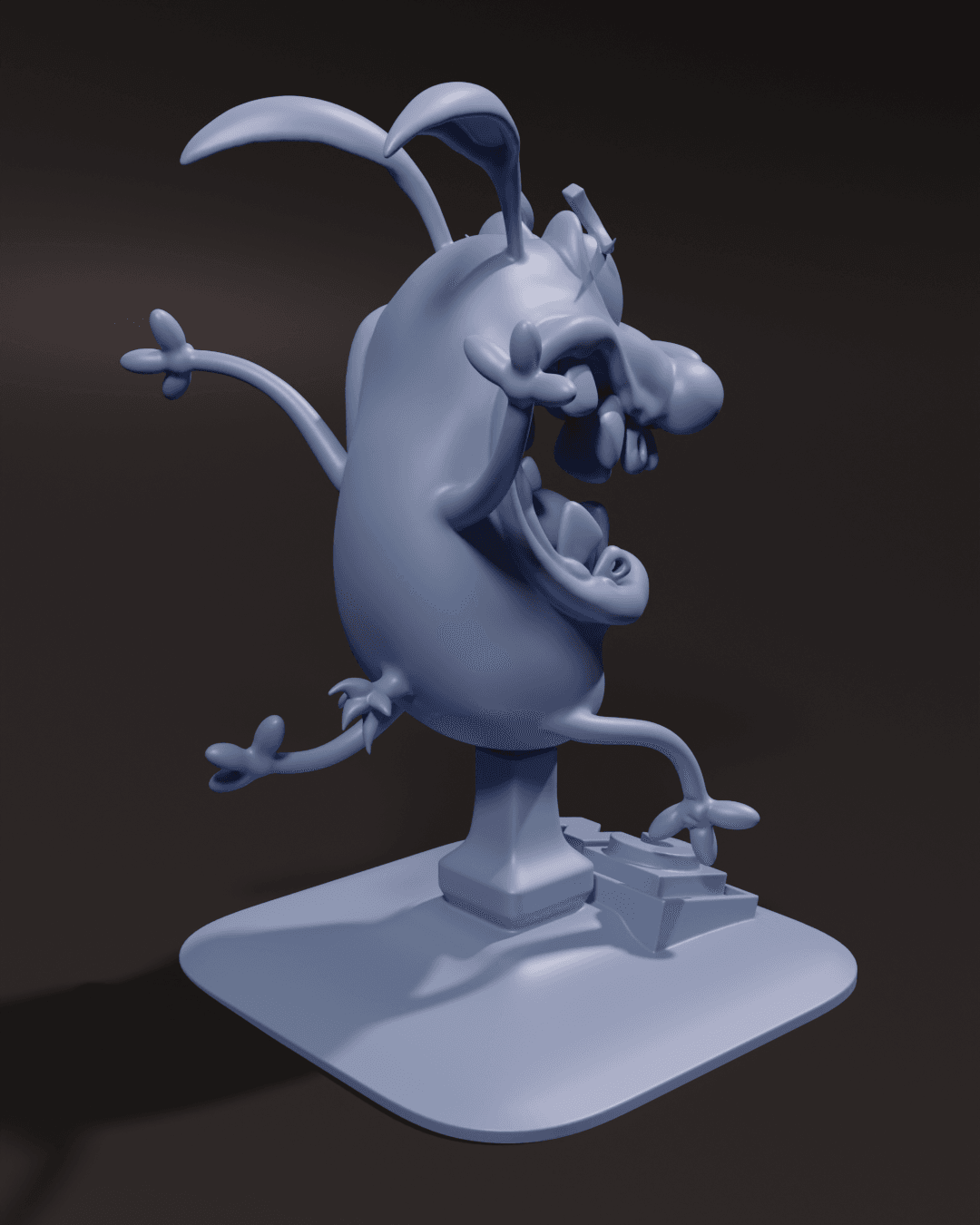 personaje cartoon perro cobarde 3d model