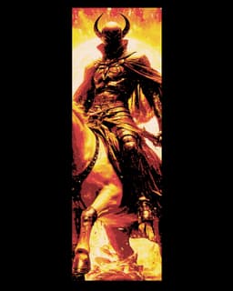 The fire devil rider demon in the middle of the battle - set of bookmarks 3d model