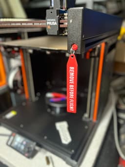 REMOVE BEFORE PRINTING - Tag Flag Keychain Hanger Holder for Prusa XL 3d model