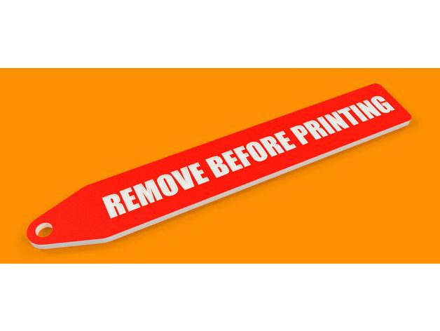 REMOVE BEFORE PRINTING - Tag Flag Keychain Hanger Holder for Prusa XL 3d model