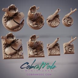 Ancient Dino Forest Base Pack (8pcs) - Round and Square Versions 3d model