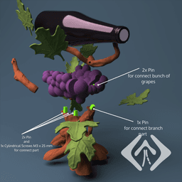 Grapevine Bounty Stand - Wine Holder 3d model