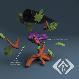 Grapevine Bounty Stand - Wine Holder 3d model