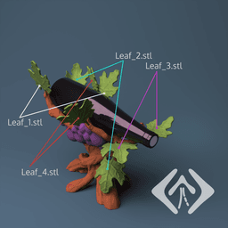 Grapevine Bounty Stand - Wine Holder 3d model