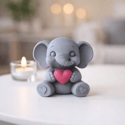 Elephant Figure Holding Heart | Valentine’s Day Adorable Animal Home Decor 3d model