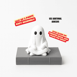 THEO - GHOST ON BOOK / HALLOWEENDECOR / HOMEDECOR / TOY / KIDS + PRINTABLE BOOK 3d model