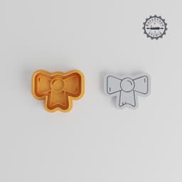 Ribbon Shape Cutter & Stamp for Cookies, Fondant, Set of 6, S/M/L, Holiday Decorative Tie, Gift Bow, Festive Present Wrap PRODUCT_4259 3d model
