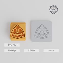 Skull Stamp Tile Set, 5 Sizes, Perfect for Clay, Cookies & Fondant, Spooky Gothic Design for Halloween PRODUCT_1886 3d model