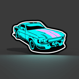 Ford Mustang Car Fan Art Lightbox LED Lamp 3d model
