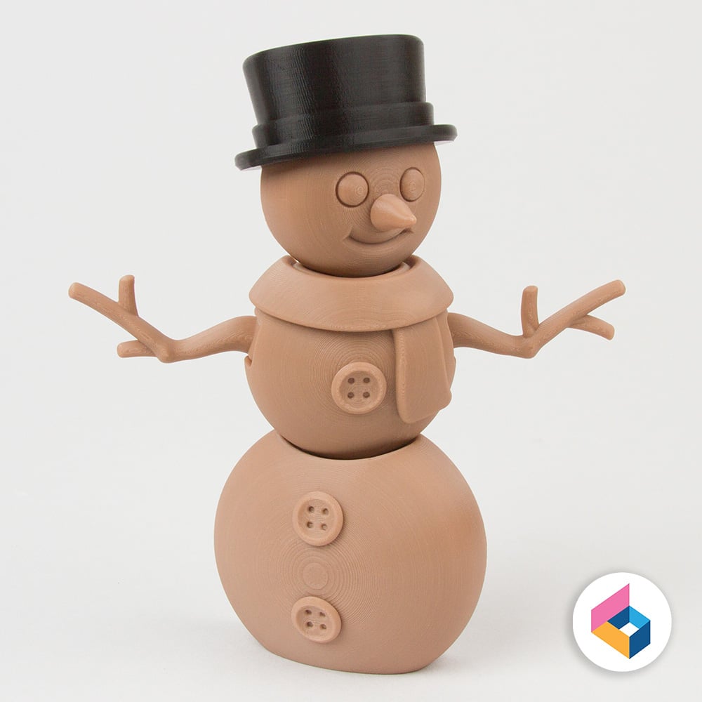 Gingerbread 3-Stacked Snowman 3d model