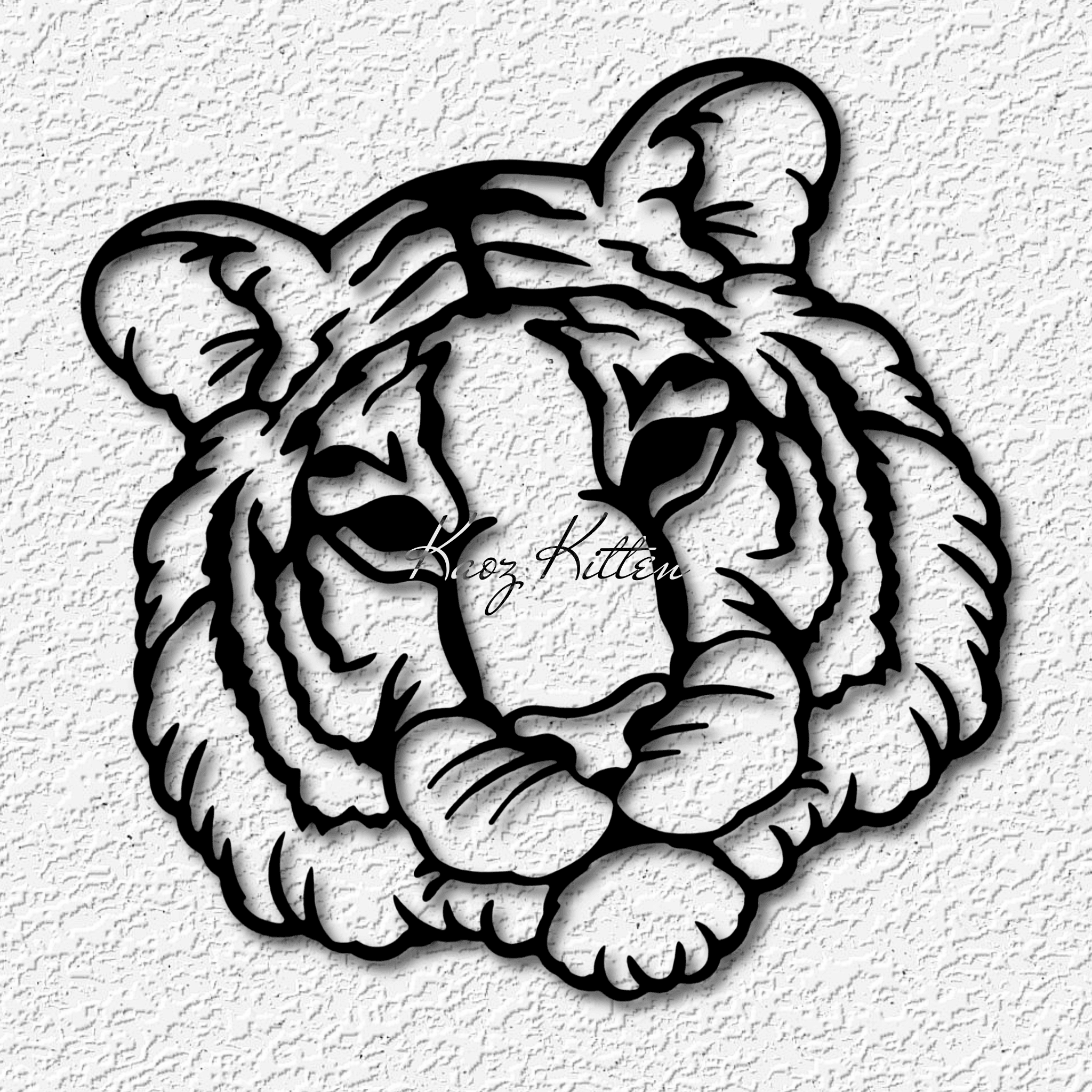 tiger wall art big cat home decor 3d model