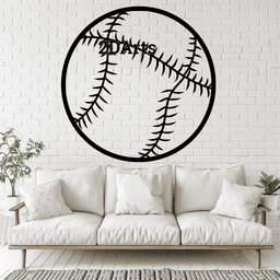 Baseball 2D Wall Art/Window Art - Digital STL & SVG Files for 3D Printing and Laser Cutting 3d model