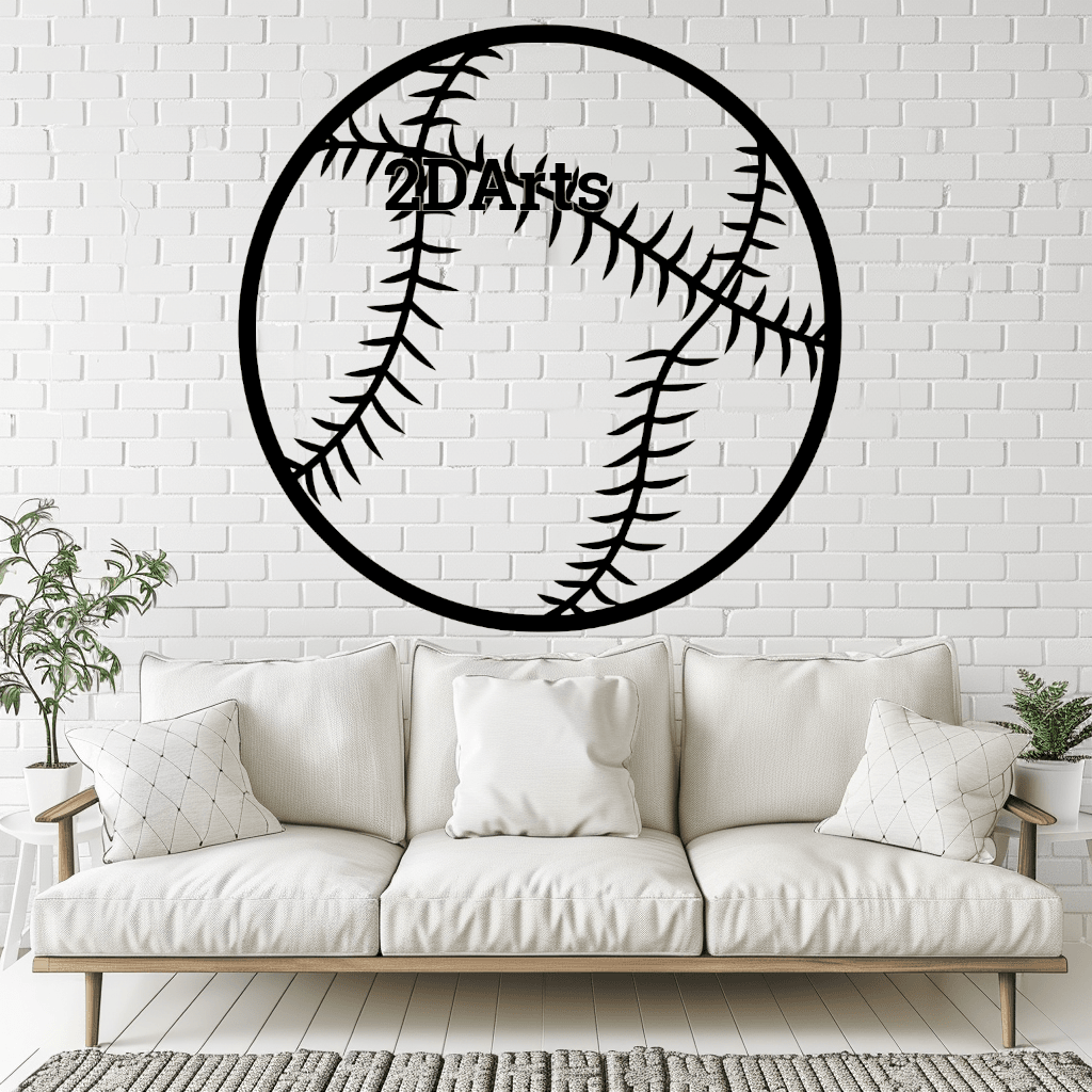 Baseball 2D Wall Art/Window Art - Digital STL & SVG Files for 3D Printing and Laser Cutting 3d model