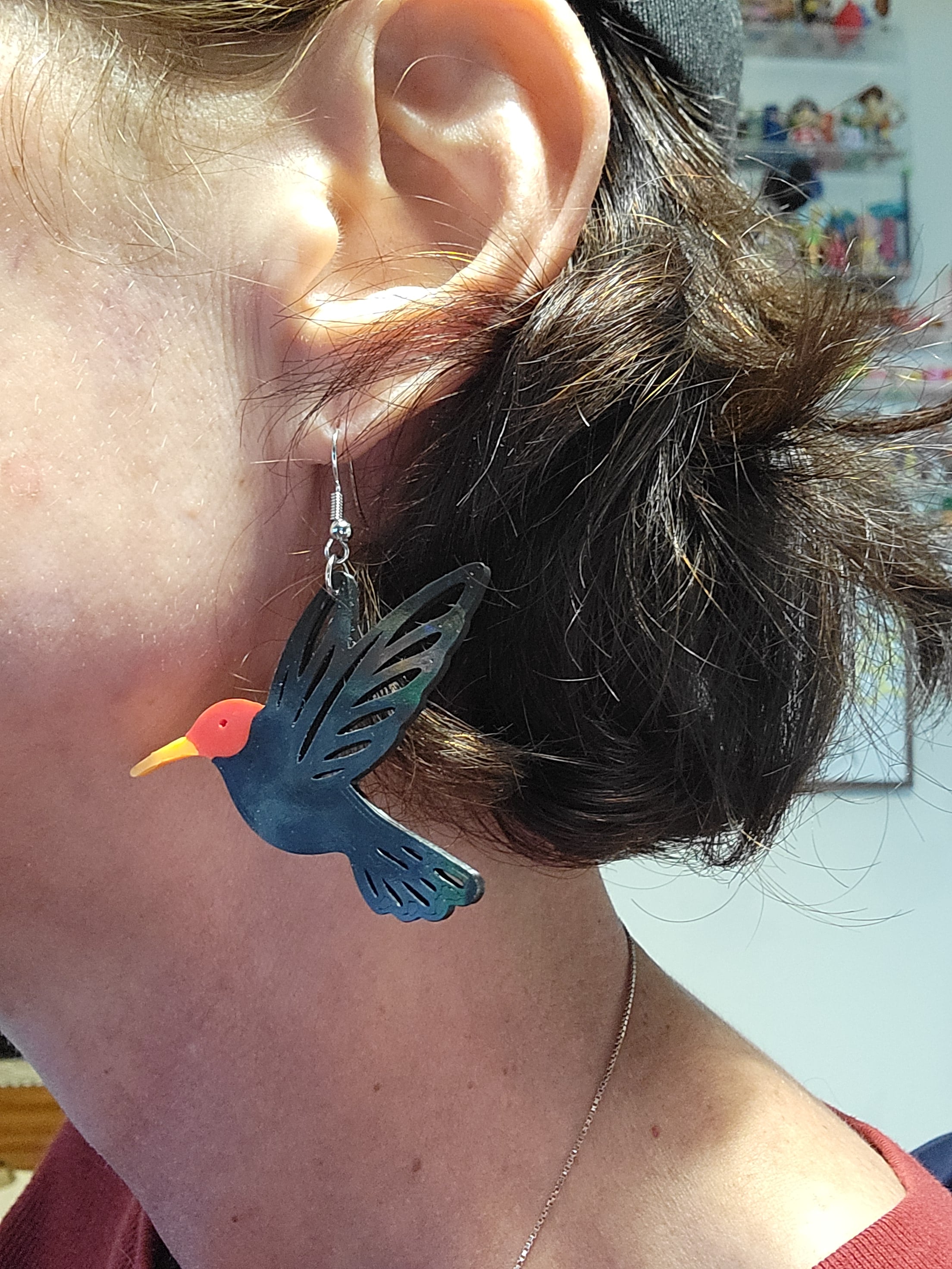 Hummingbird earrings.3mf 3d model