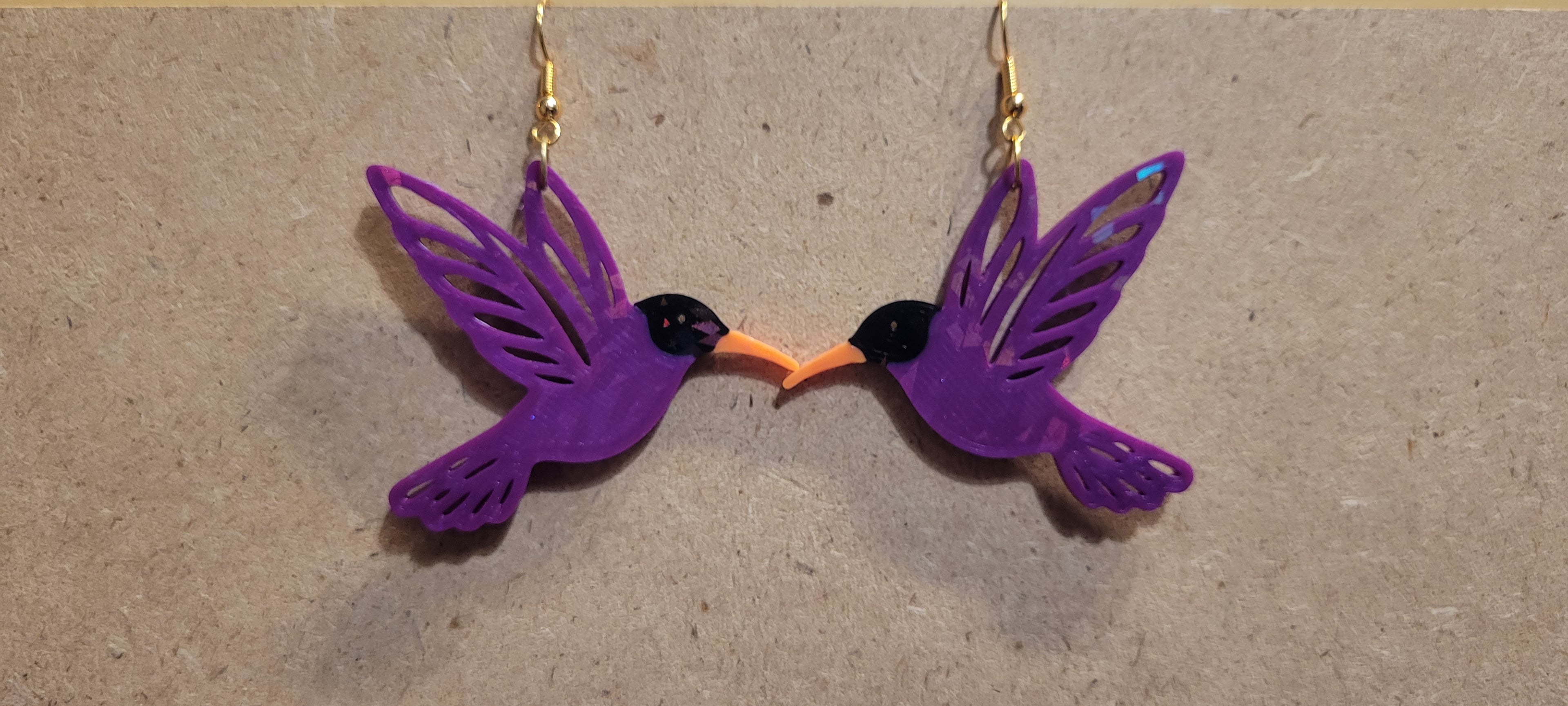 Hummingbird earrings.3mf 3d model