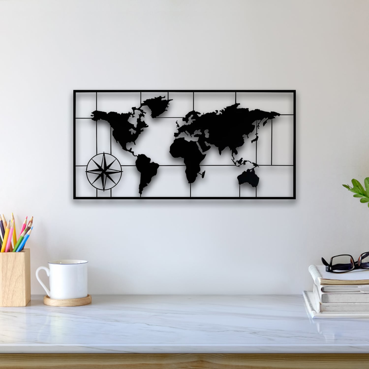 World Map Wall Art 3d model