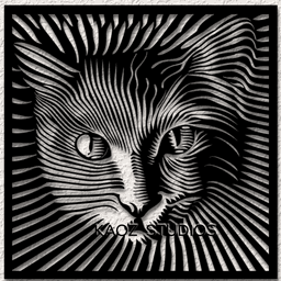 optical illusion wall art 3d cat wall decor kitty decoration 3d model