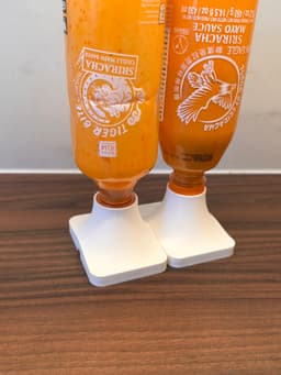 Upside-Down Sriracha Bottle Holder 3d model