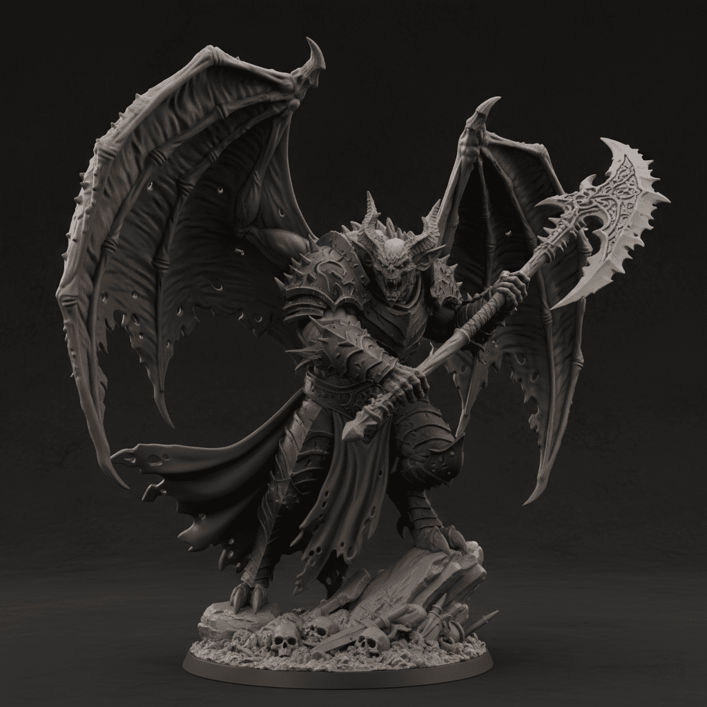 Demon Bat Creature Torn Wings Premium STL Download 3d model
