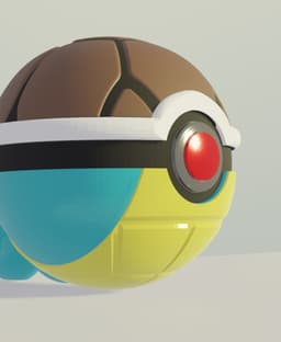 SquirBall Squirtle Themed Opening Pokeball - Fan Art 3d model